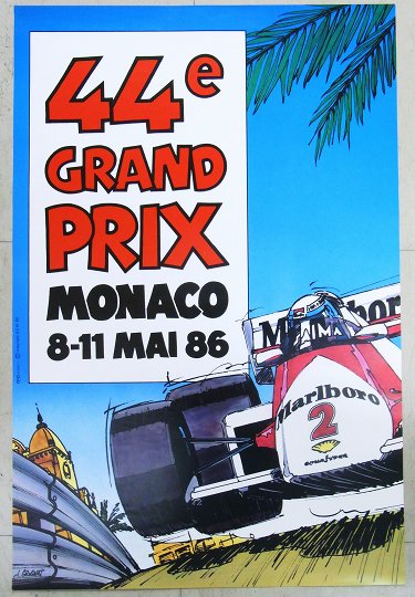 モナコGP ポスター 1986年 A.プロスト/McLaren