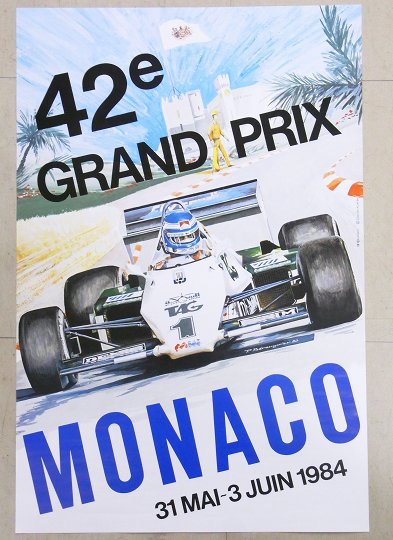 モナコGP ポスター 1984年 K.ロズベルグ/Williams