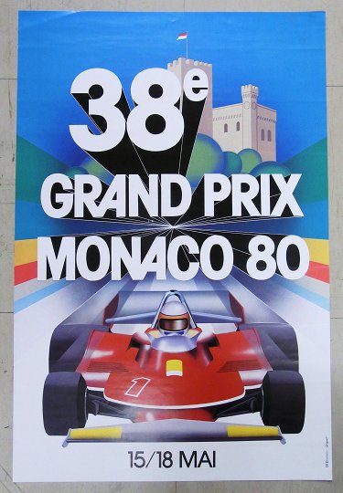 モナコGP ポスター 1980年 ジョディ・シェクター/Ferrari 312T4